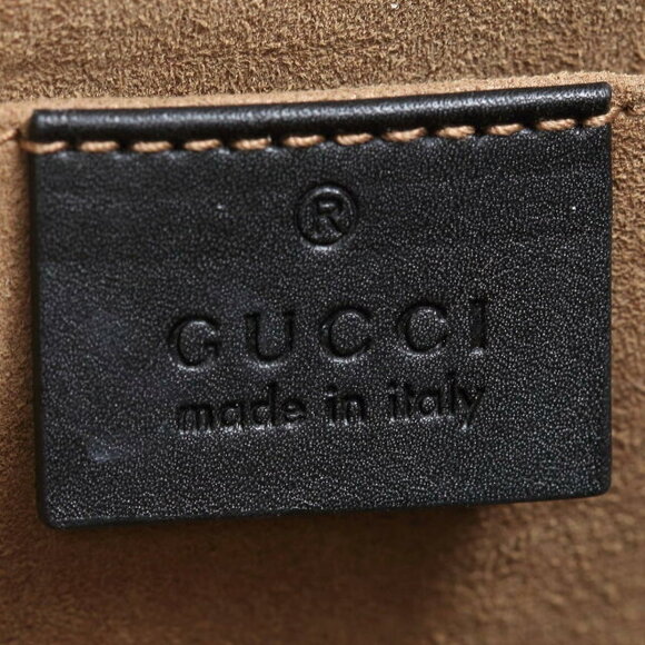 Gucci Interlock Chain Shoulder Bag Cowhide Calf Beige Brown Black - Picture 13 of 16